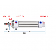 Xi lanh tròn tiêu chuẩn CDM2B25-100Z