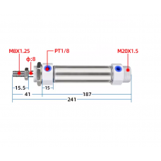 Xi lanh tròn tiêu chuẩn CDM2B20-125Z