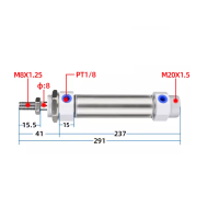 Xi lanh tròn tiêu chuẩn CDM2B20-175Z