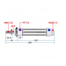 Xi lanh tròn tiêu chuẩn CDM2B20-175Z