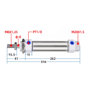 Xi lanh tròn tiêu chuẩn CDM2B20-200Z