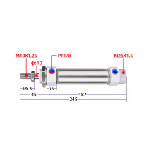 Xi lanh tròn tiêu chuẩn CDM2B25-125Z