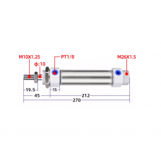 Xi lanh tròn tiêu chuẩn CDM2B25-150Z