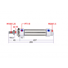 Xi lanh tròn tiêu chuẩn CDM2B25-175Z