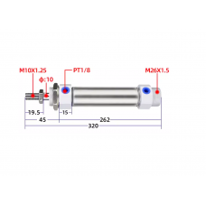 Xi lanh tròn tiêu chuẩn CDM2B25-200Z