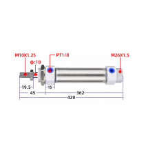 Xi lanh tròn tiêu chuẩn CDM2B25-300Z