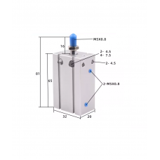 Xi lanh Free Mount CDU16-25D