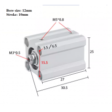Xi lanh compact CQ2B12-10D