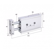 Xi lanh 2 trục CXSM10-40