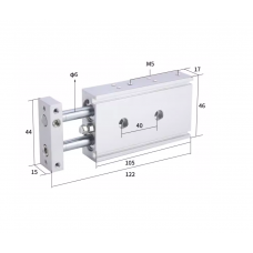 Xi lanh 2 trục CXSM10-50