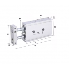 Xi lanh 2 trục CXSM15-10