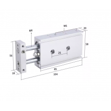 Xi lanh 2 trục CXSM15-25