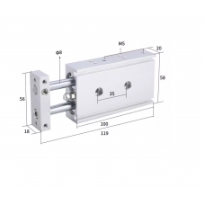 Xi lanh 2 trục CXSM15-40