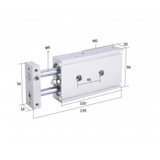 Xi lanh 2 trục CXSM15-60