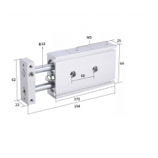 Xi lanh 2 trục CXSM20-100