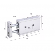 Xi lanh 2 trục CXSM20-20