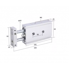 Xi lanh 2 trục CXSM20-75