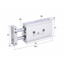 Xi lanh 2 trục CXSM6-10