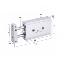 Xi lanh 2 trục CXSM6-20