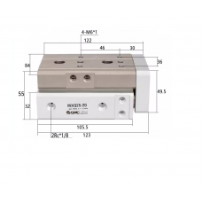 Xi lanh bàn trượt tuyến tính MXQ25-20