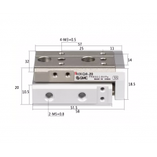 Xi lanh bàn trượt tuyến tính MXQ6-20