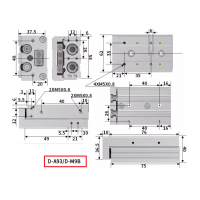 Xi lanh trượt tuyến tính MXS16-30 Xi lanh trượt tuyến tính MXS16-30