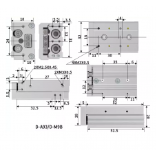 Xi lanh trượt tuyến tính MXS6-20