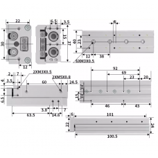 Xi lanh trượt tuyến tính MXS8-50